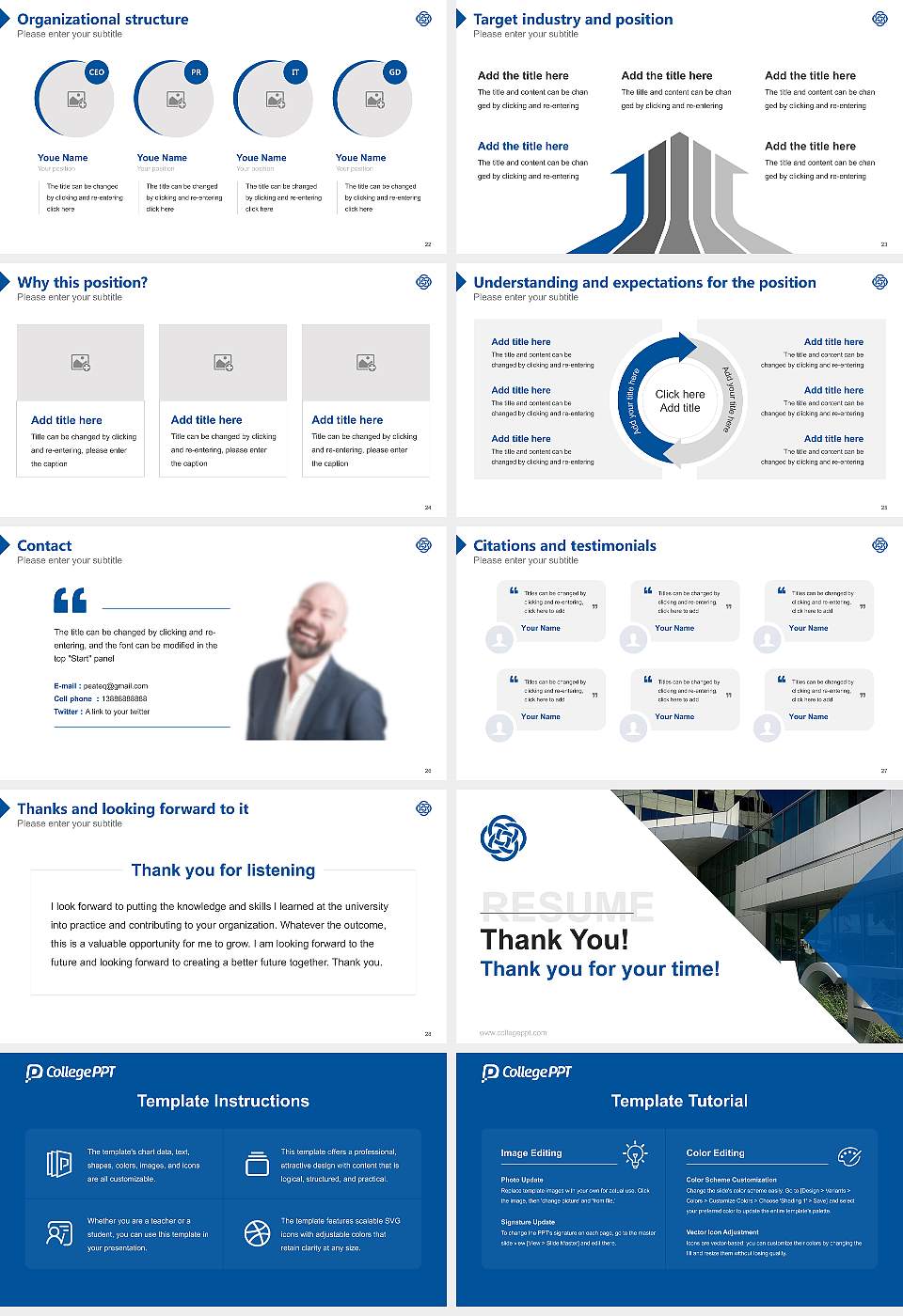 The Chicago School of Professional Psychology at San Diego Resume PPT Template16:9 ratio PPT effect preview image4