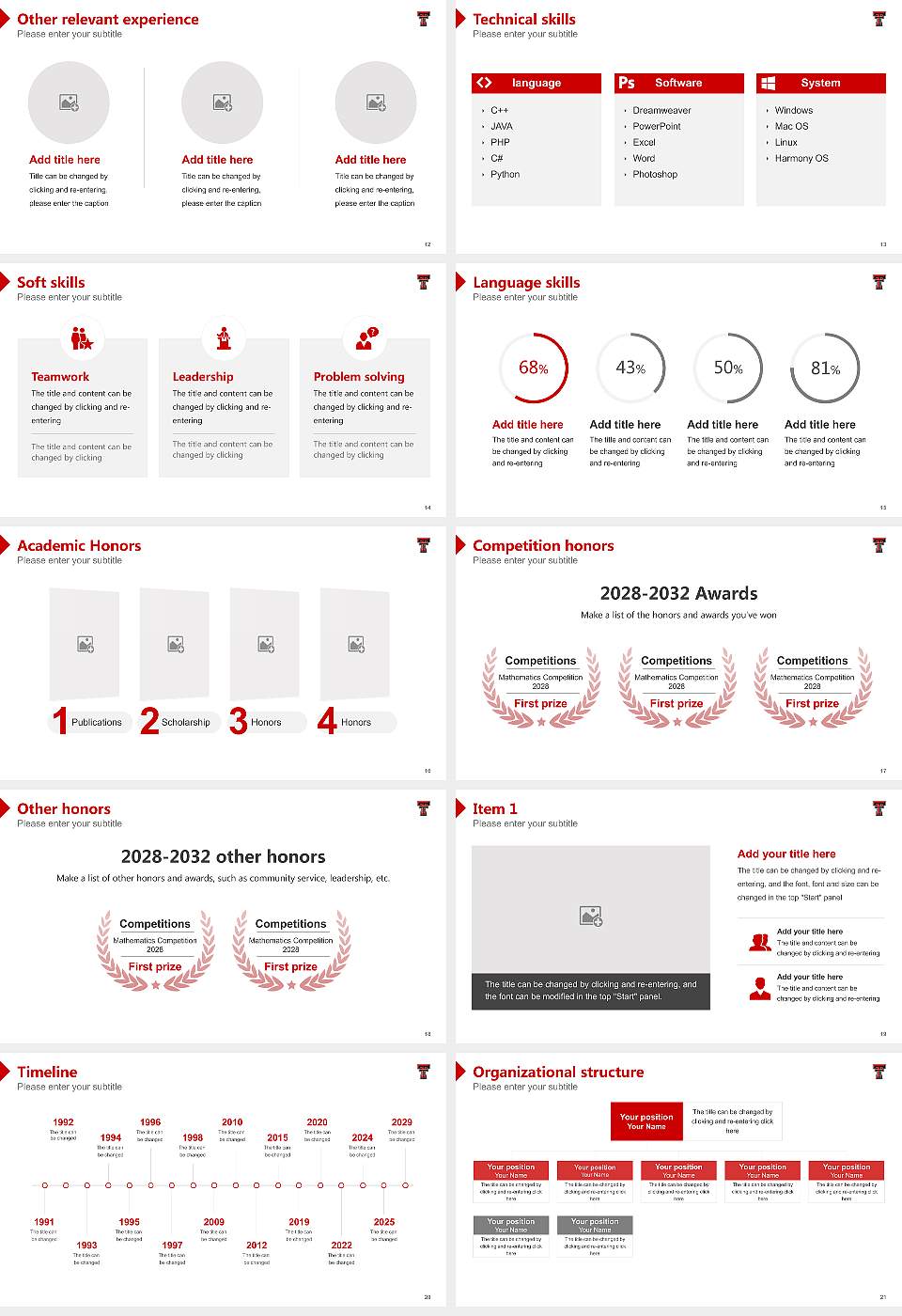 Texas Tech University Health Sciences Center Resume PPT Template16:9 ratio PPT effect preview image3