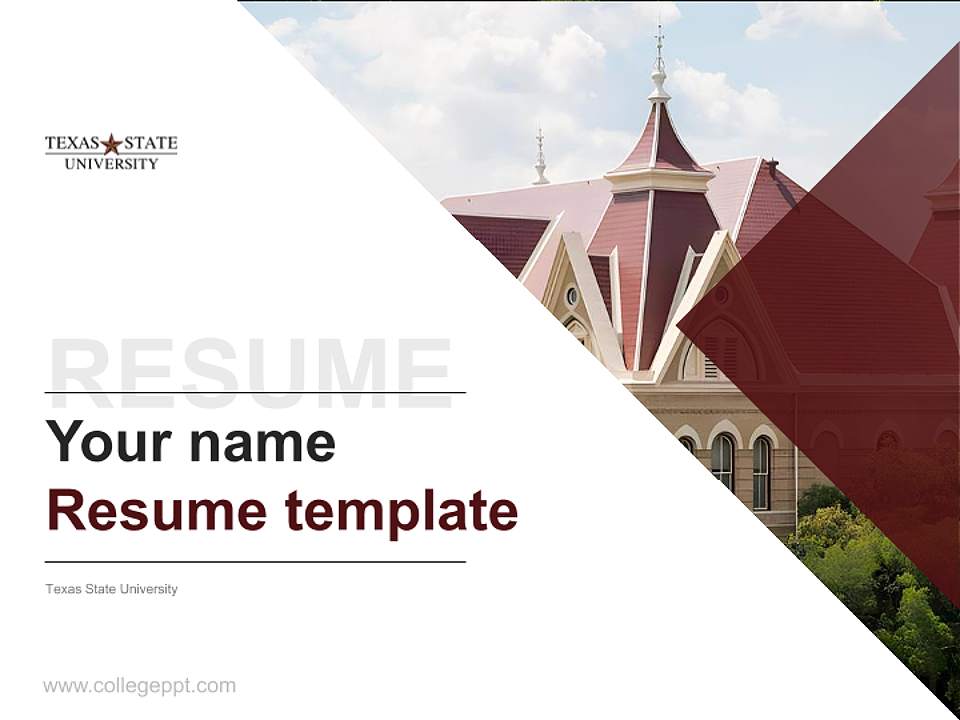 Texas State University Resume PPT Template4:3 ratio PPT effect preview image5