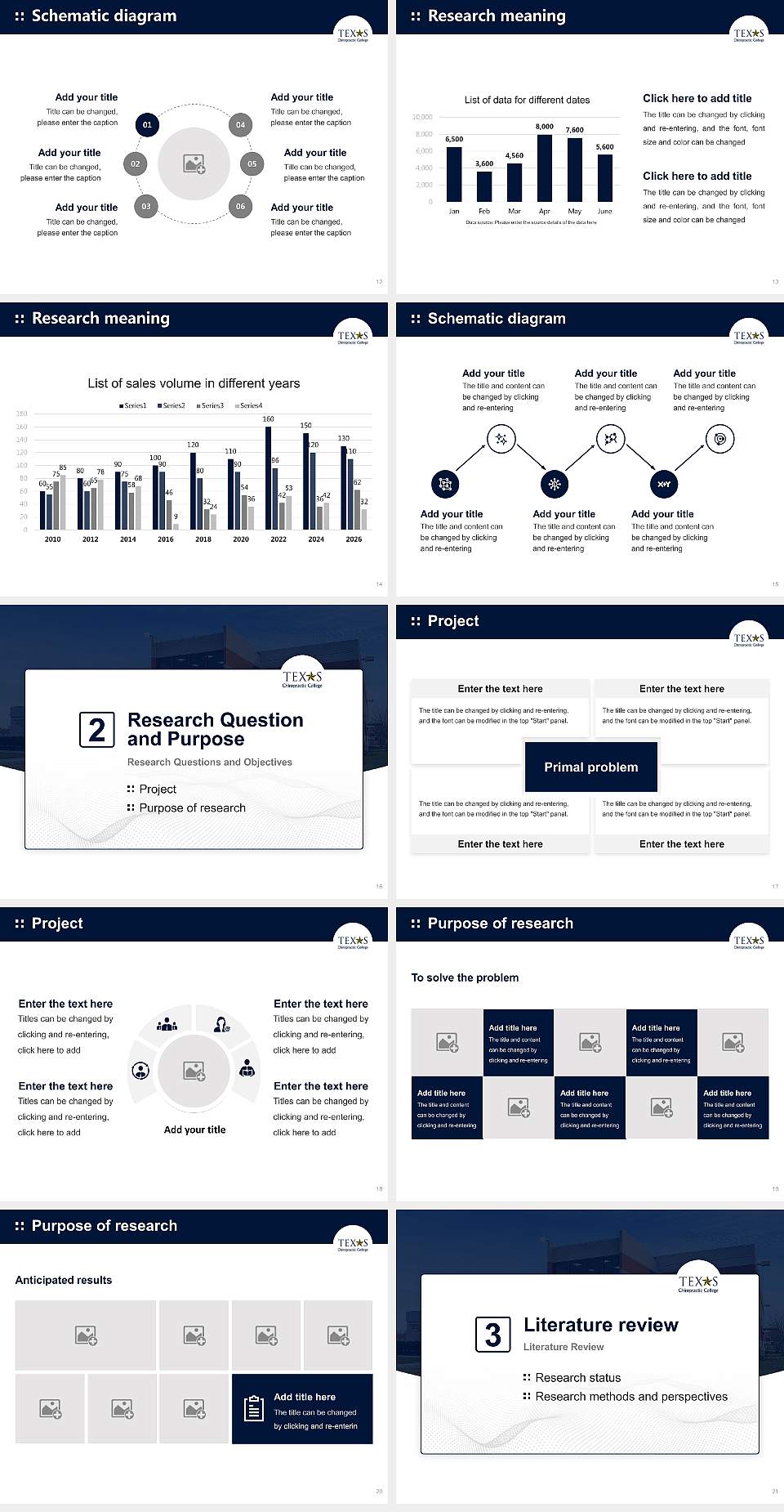 Texas Chiropractic College Graduation Thesis Defense PPT Template4:3 ratio PPT effect preview image3