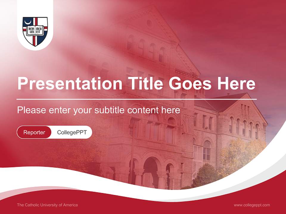 The Catholic University of America Lecture Sharing and Networking Event PPT Template4:3 ratio PPT effect preview image4