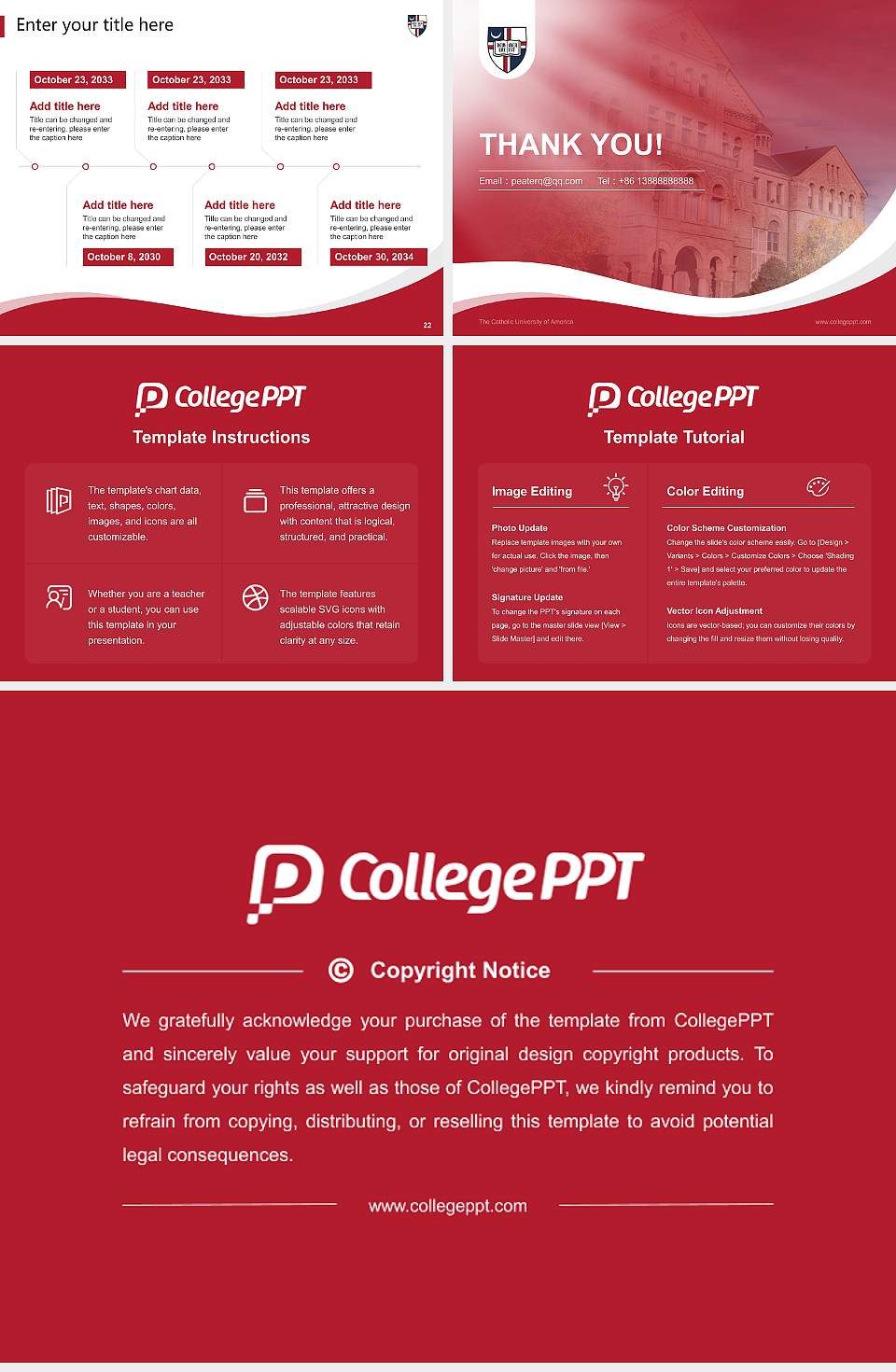 The Catholic University of America Lecture Sharing and Networking Event PPT Template4:3 ratio PPT effect preview image4