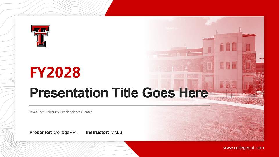 Texas Tech University Health Sciences Center Academic Presentation/Research Findings Report PPT Template16:9 ratio PPT effect preview image