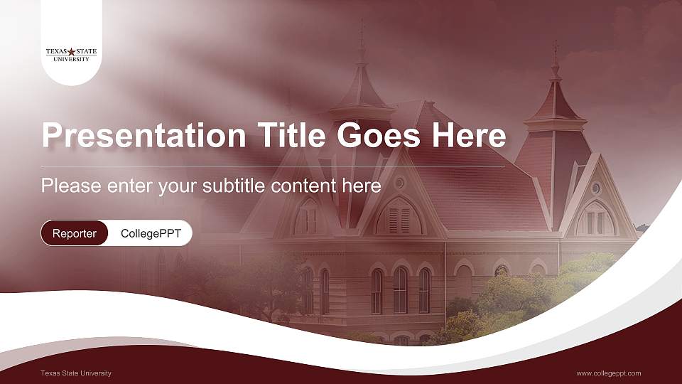 Texas State University Lecture Sharing and Networking Event PPT Template16:9 ratio PPT effect preview image