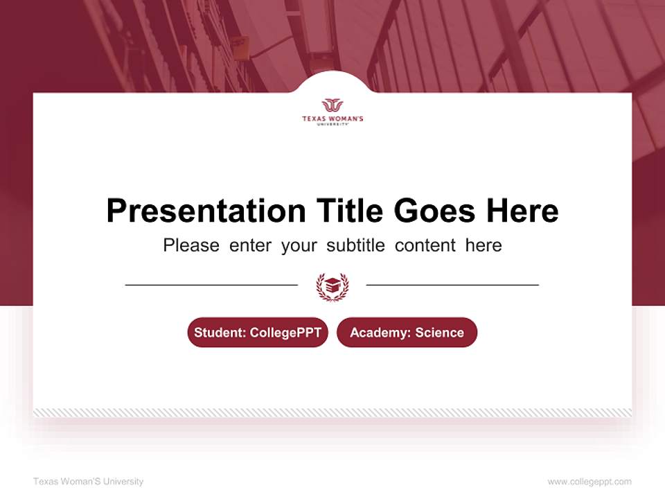 Texas Woman’S University National Scholarship Defense PPT Template4:3 ratio PPT effect preview image4