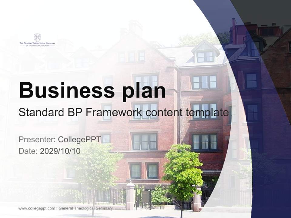 General Theological Seminary Competition/Entrepreneurship Contest PPT Template4:3 ratio PPT effect preview image9