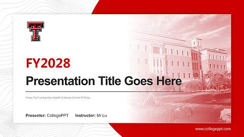Texas Tech University Health Sciences Center-El Paso Academic Presentation/Research Findings Report PPT Template