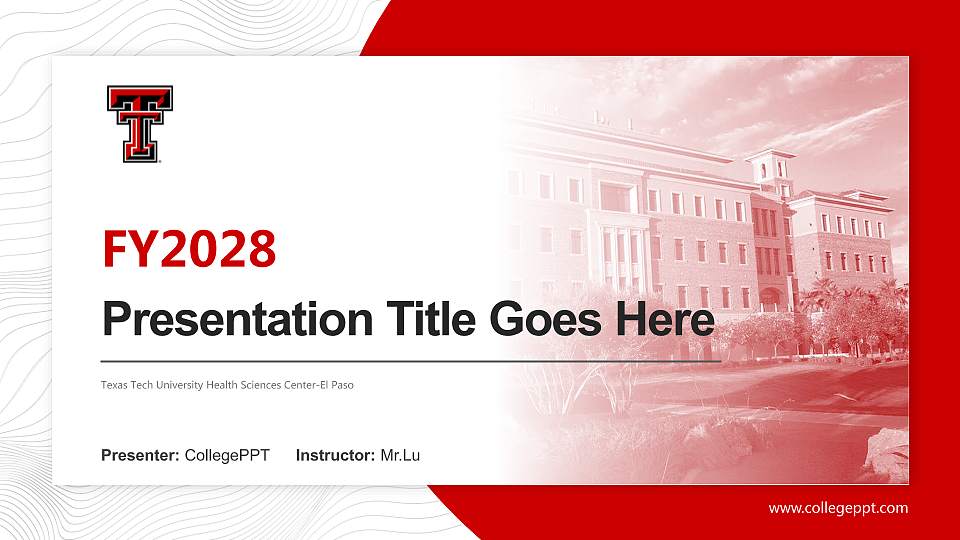 Texas Tech University Health Sciences Center-El Paso Academic Presentation/Research Findings Report PPT Template16:9 ratio PPT effect preview image