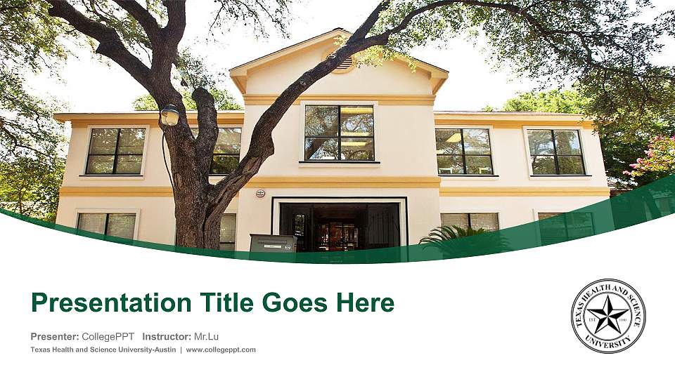 Texas Health and Science University-Austin Course/Courseware Creation PPT Template16:9 ratio PPT effect preview image