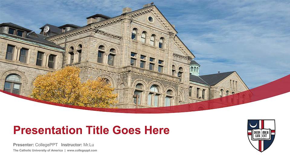 The Catholic University of America Course/Courseware Creation PPT Template16:9 ratio PPT effect preview image