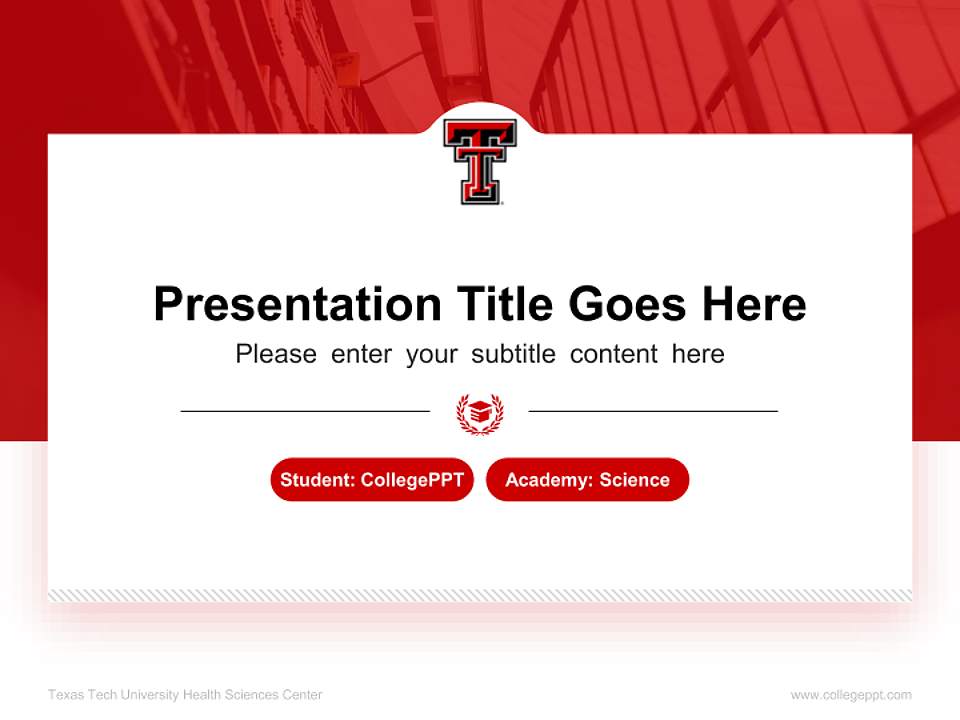 Texas Tech University Health Sciences Center National Scholarship Defense PPT Template4:3 ratio PPT effect preview image4