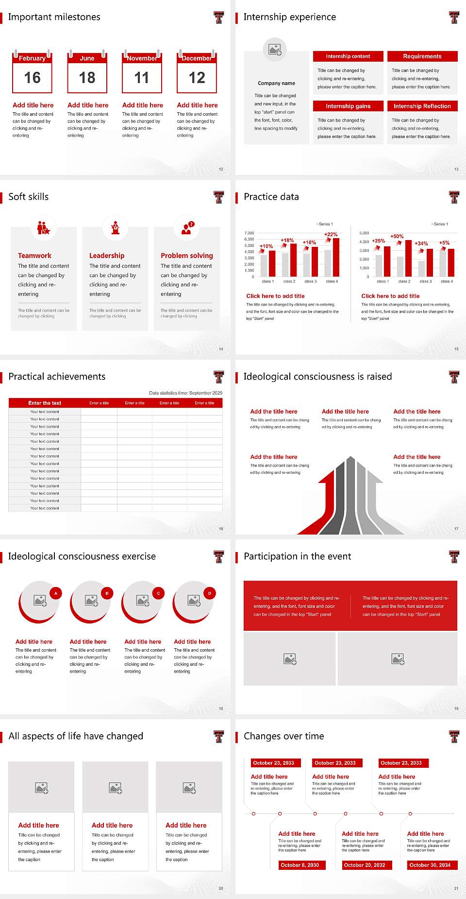 Texas Tech University Health Sciences Center National Scholarship Defense PPT Template4:3 ratio PPT effect preview image3