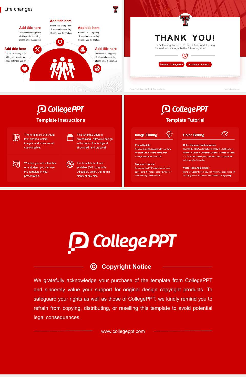 Texas Tech University Health Sciences Center National Scholarship Defense PPT Template4:3 ratio PPT effect preview image4