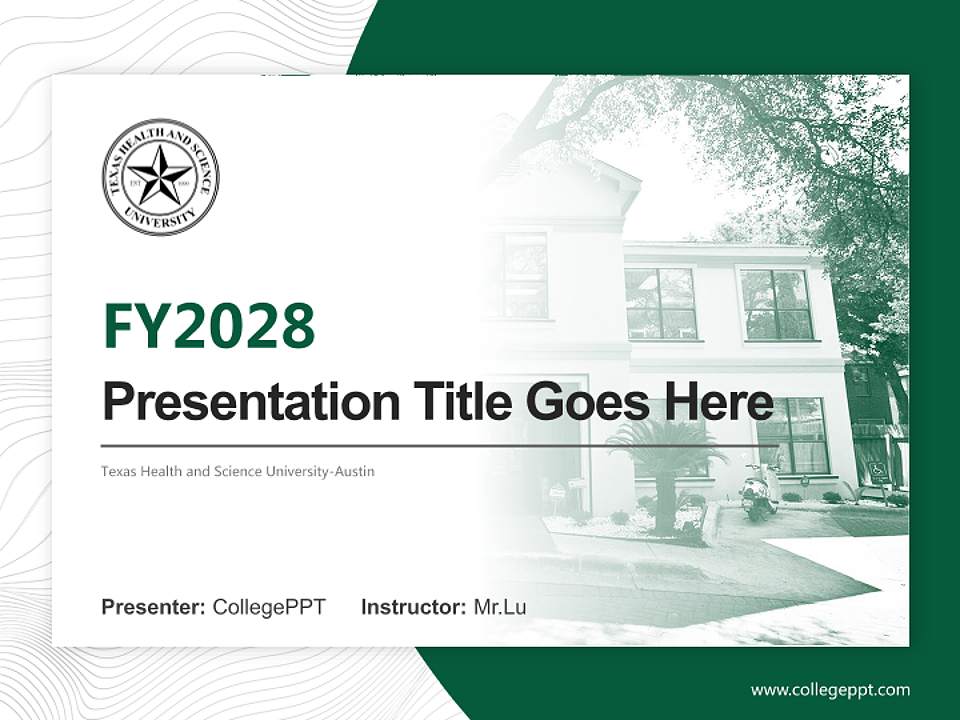 Texas Health and Science University-Austin Academic Presentation/Research Findings Report PPT Template4:3 ratio PPT effect preview image5