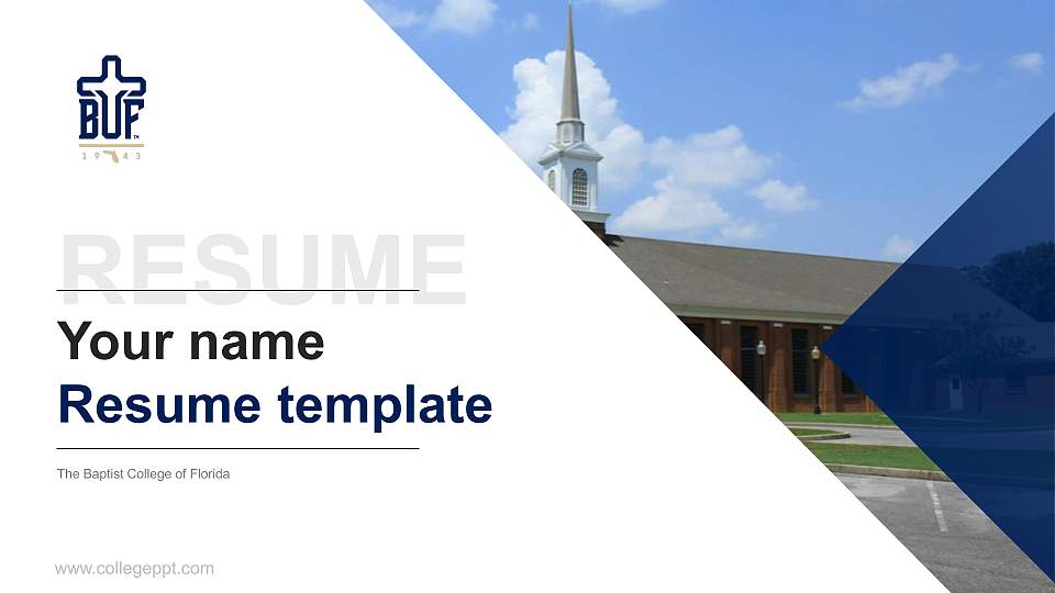 The Baptist College of Florida Resume PPT Template16:9 ratio PPT effect preview image