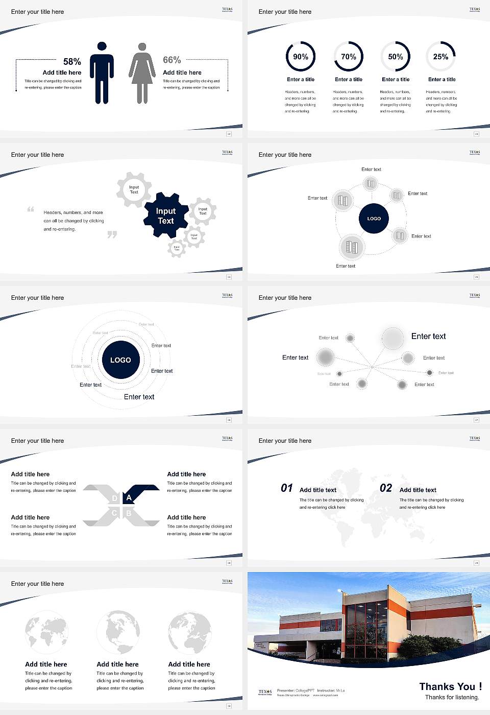 Texas Chiropractic College Course/Courseware Creation PPT Template16:9 ratio PPT effect preview image4