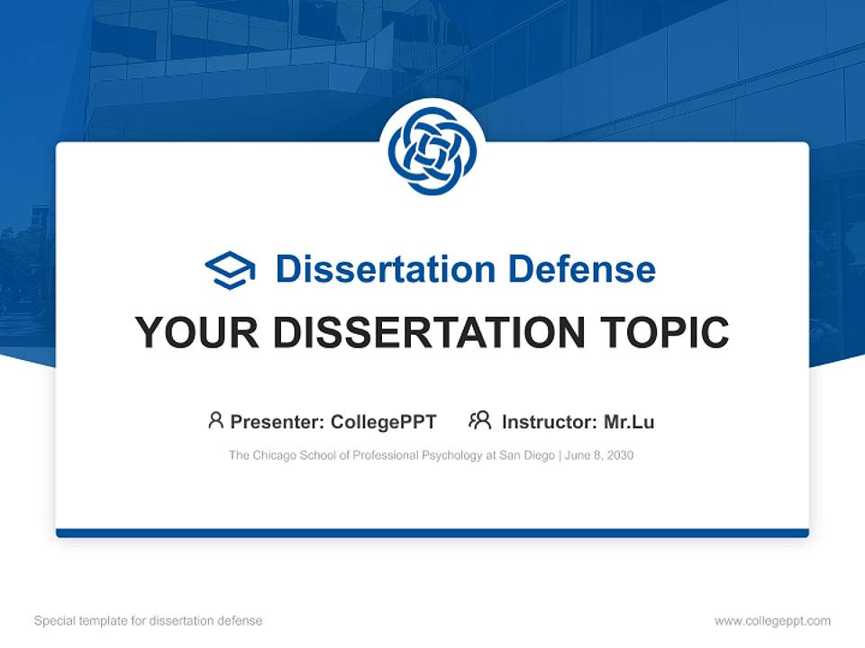 The Chicago School of Professional Psychology at San Diego Graduation Thesis Defense PPT Template4:3 ratio PPT effect preview image7