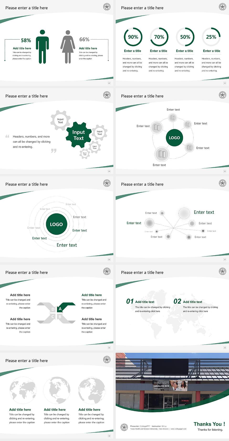 Texas Health and Science University – San Antonio Course/Courseware Creation PPT Template4:3 ratio PPT effect preview image4