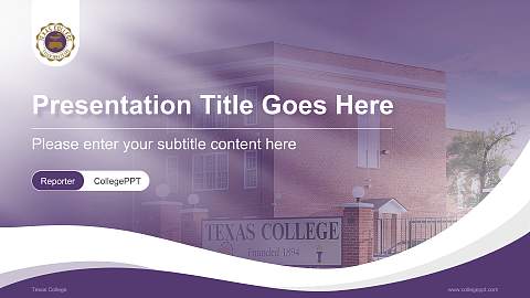 Texas College Lecture Sharing and Networking Event PPT Template