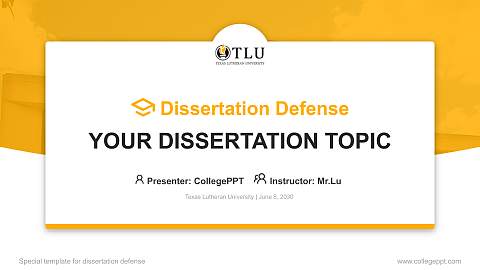 Texas Lutheran University Graduation Thesis Defense PPT Template