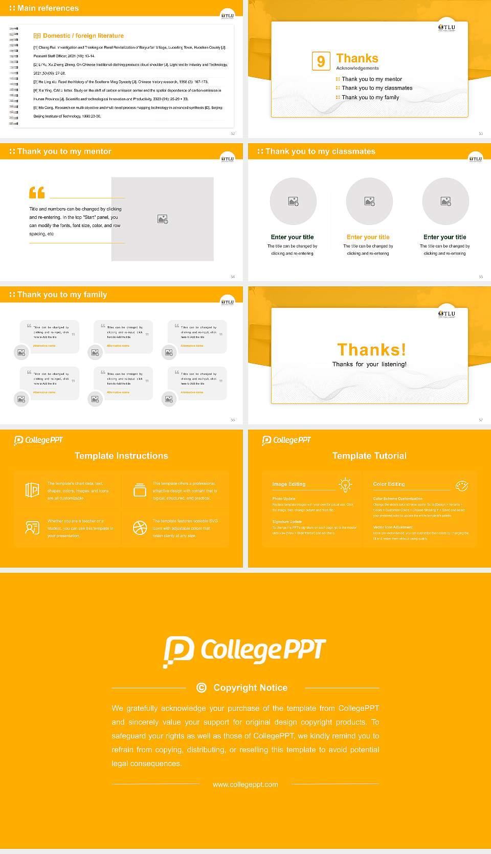 Texas Lutheran University Graduation Thesis Defense PPT Template16:9 ratio PPT effect preview image7