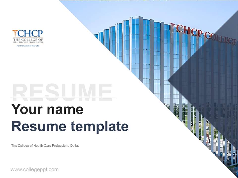 The College of Health Care Professions-Dallas Resume PPT Template4:3 ratio PPT effect preview image5