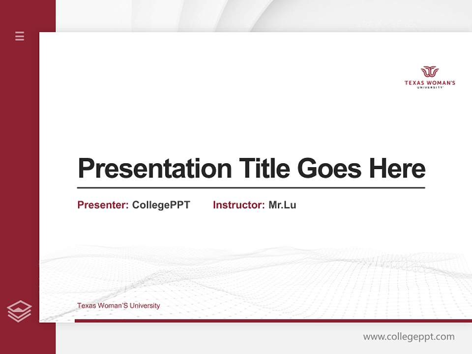 Texas Woman’S University Thesis Proposal/Graduation Defense PPT Template4:3 ratio PPT effect preview image5