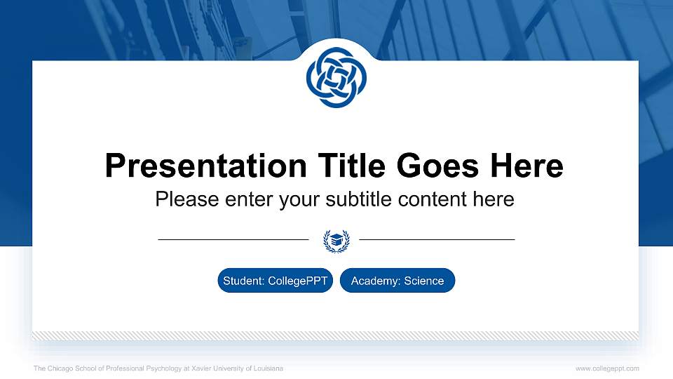 The Chicago School of Professional Psychology at Xavier University of Louisiana National Scholarship Defense PPT Template16:9 ratio PPT effect preview image