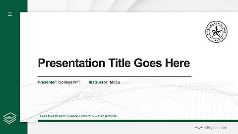 Texas Health and Science University – San Antonio Thesis Proposal/Graduation Defense PPT Template