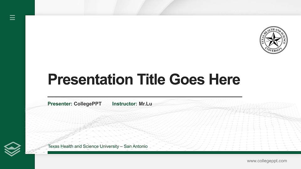 Texas Health and Science University – San Antonio Thesis Proposal/Graduation Defense PPT Template16:9 ratio PPT effect preview image1