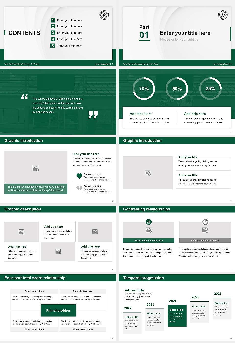 Texas Health and Science University – San Antonio Thesis Proposal/Graduation Defense PPT Template16:9 ratio PPT effect preview image2