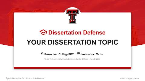 Texas Tech University Health Sciences Center-El Paso Graduation Thesis Defense PPT Template