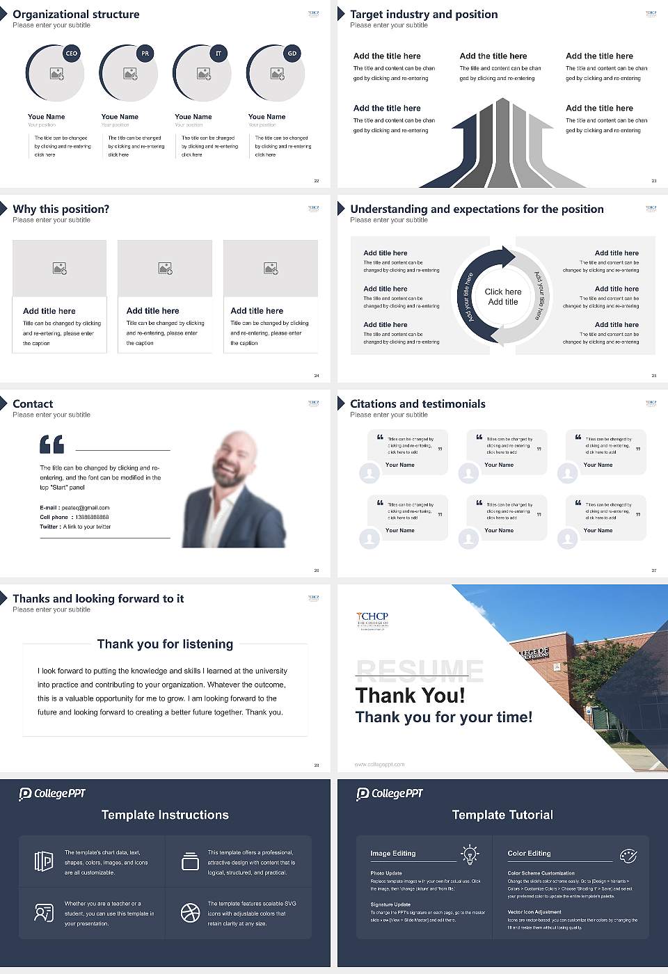 The College of Health Care Professions-Fort Worth Resume PPT Template16:9 ratio PPT effect preview image4
