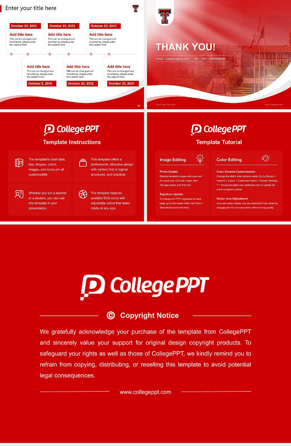 Texas Tech University Lecture Sharing and Networking Event PPT Template4:3 ratio PPT effect preview image4