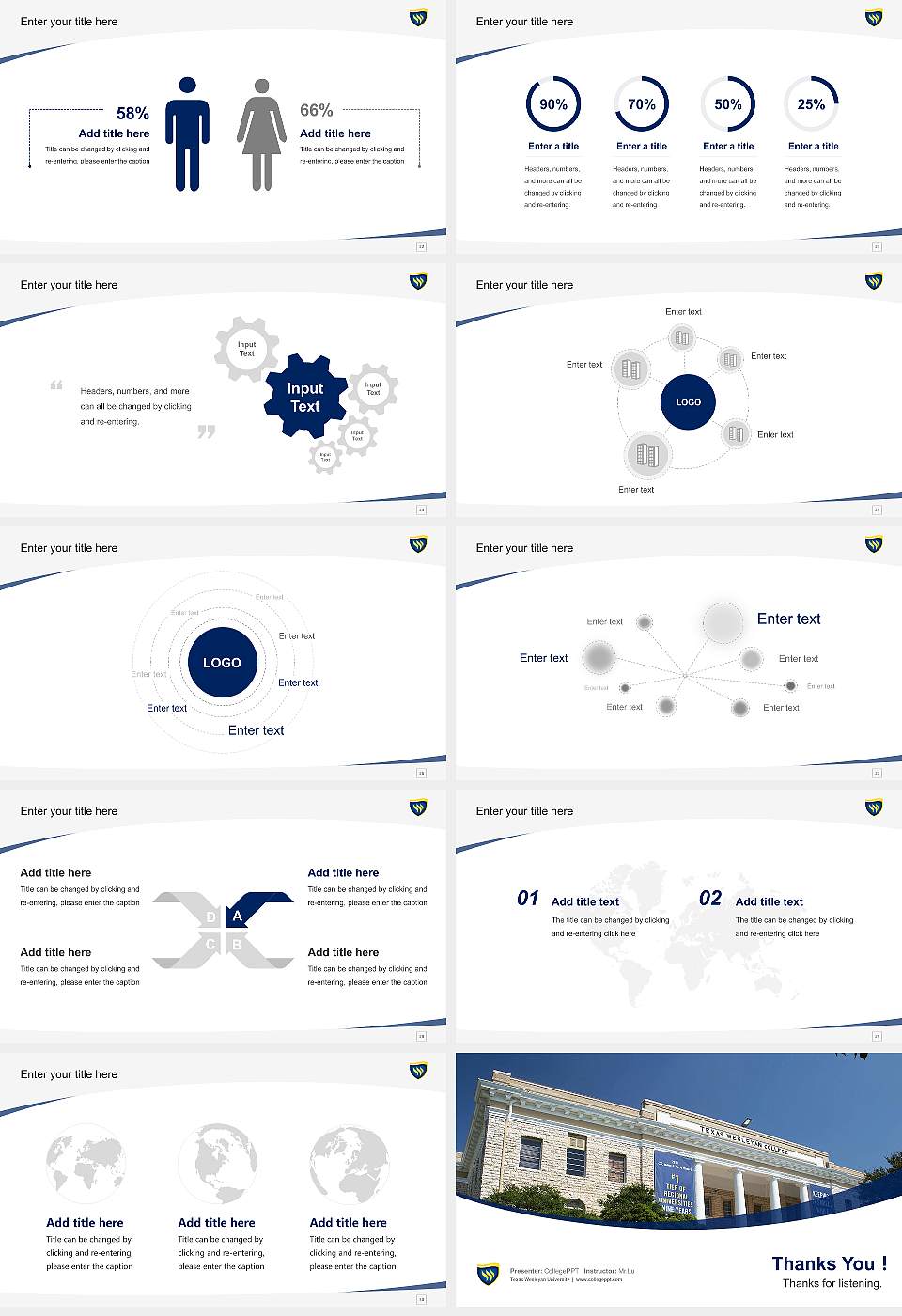 Texas Wesleyan University Course/Courseware Creation PPT Template16:9 ratio PPT effect preview image4