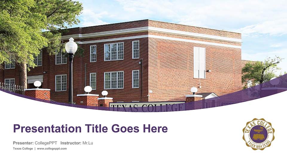 Texas College Course/Courseware Creation PPT Template16:9 ratio PPT effect preview image