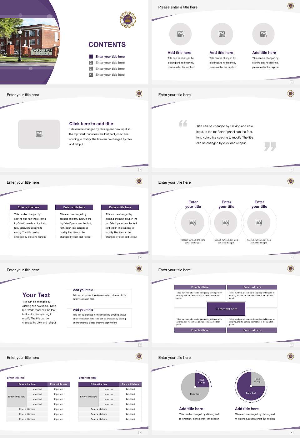 Texas College Course/Courseware Creation PPT Template16:9 ratio PPT effect preview image2