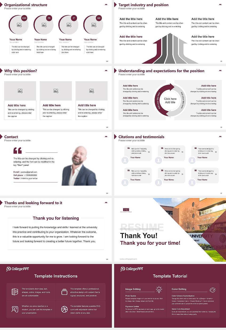 Texas Southern University Resume PPT Template16:9 ratio PPT effect preview image4