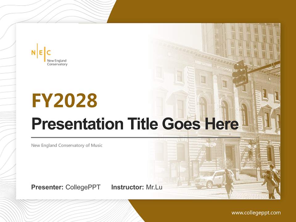 New England Conservatory of Music Academic Presentation/Research Findings Report PPT Template4:3 ratio PPT effect preview image5