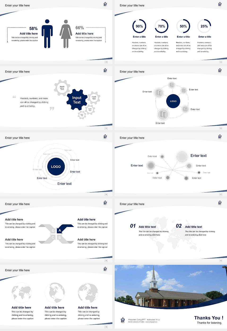 Baptist University of Florida Course/Courseware Creation PPT Template16:9 ratio PPT effect preview image4