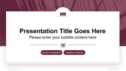 Texas Southern University National Scholarship Defense PPT Template