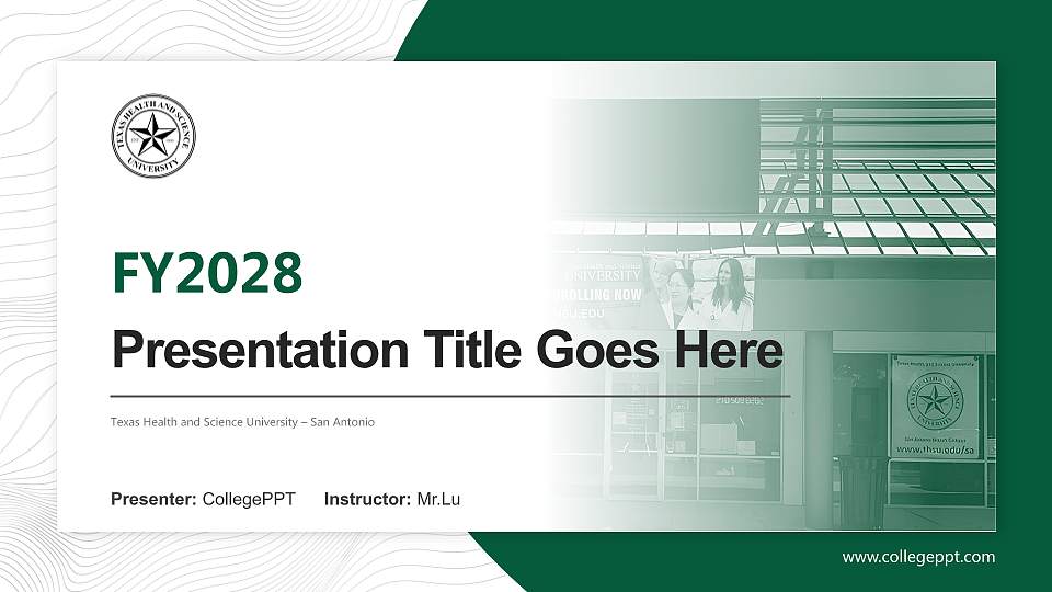 Texas Health and Science University – San Antonio Academic Presentation/Research Findings Report PPT Template16:9 ratio PPT effect preview image