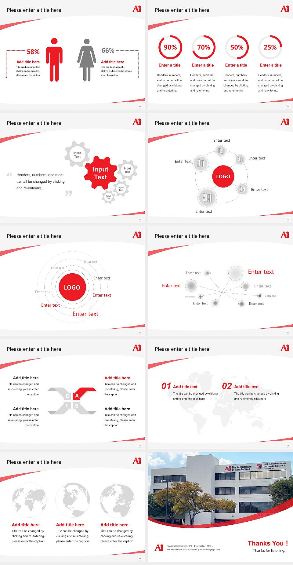 The Art Institute of San Antonio Course/Courseware Creation PPT Template4:3 ratio PPT effect preview image4