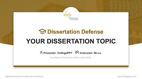 New England Conservatory of Music Graduation Thesis Defense PPT Template