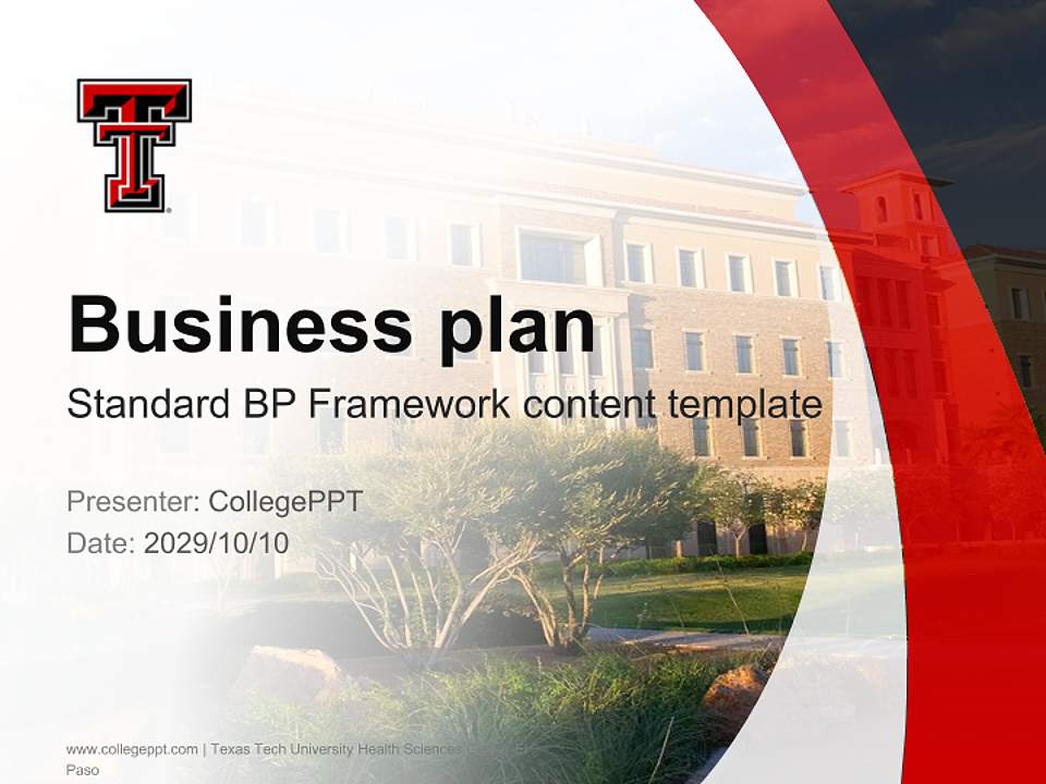 Texas Tech University Health Sciences Center-El Paso Competition/Entrepreneurship Contest PPT Template4:3 ratio PPT effect preview image9