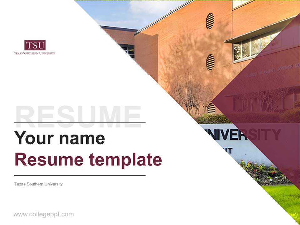 Texas Southern University Resume PPT Template4:3 ratio PPT effect preview image5