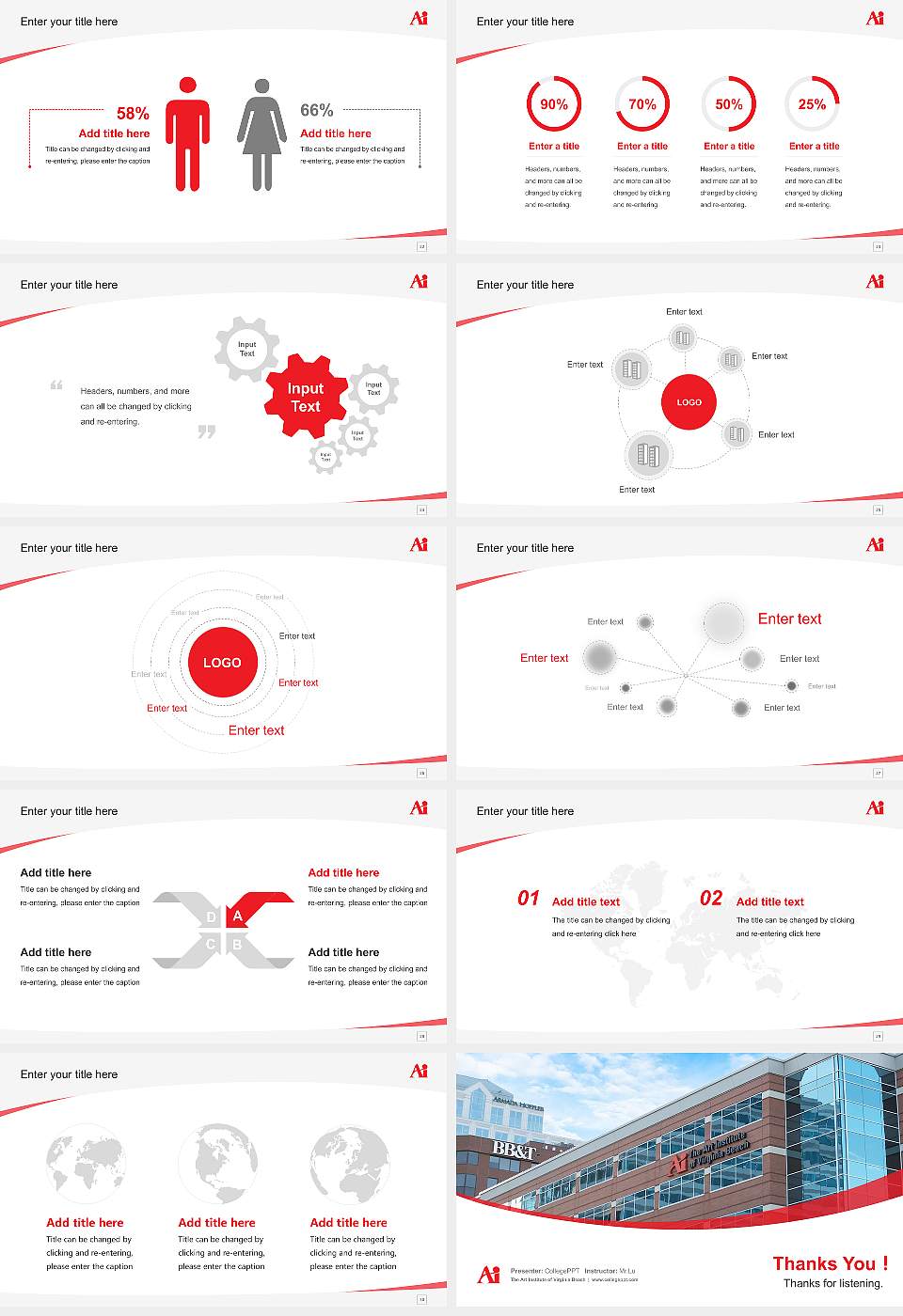 The Art Institute of Virginia Beach Course/Courseware Creation PPT Template16:9 ratio PPT effect preview image4