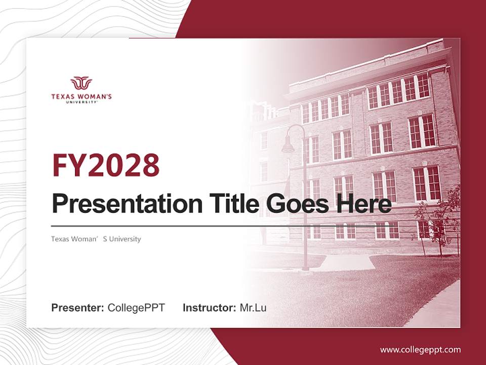 Texas Woman’S University Academic Presentation/Research Findings Report PPT Template4:3 ratio PPT effect preview image5