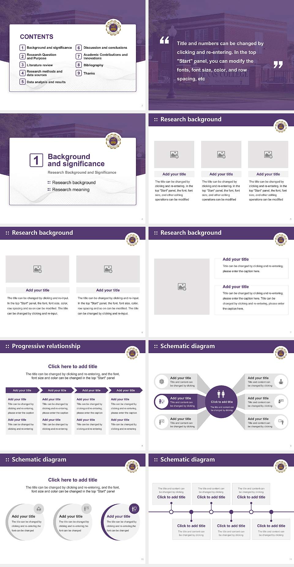 Texas College Graduation Thesis Defense PPT Template4:3 ratio PPT effect preview image2