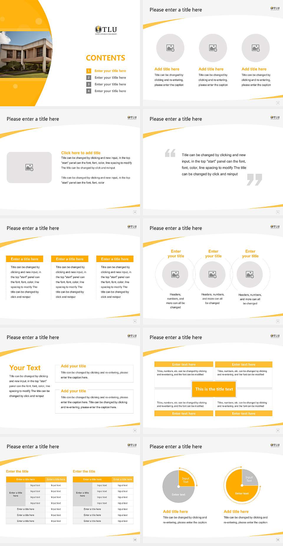 Texas Lutheran University Course/Courseware Creation PPT Template4:3 ratio PPT effect preview image2